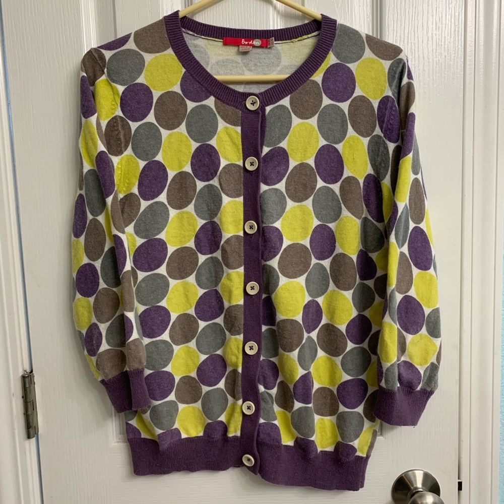 Boden size 10 US cardigan with geometric print